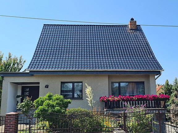 Ansicht einer sanierten Dachfläche